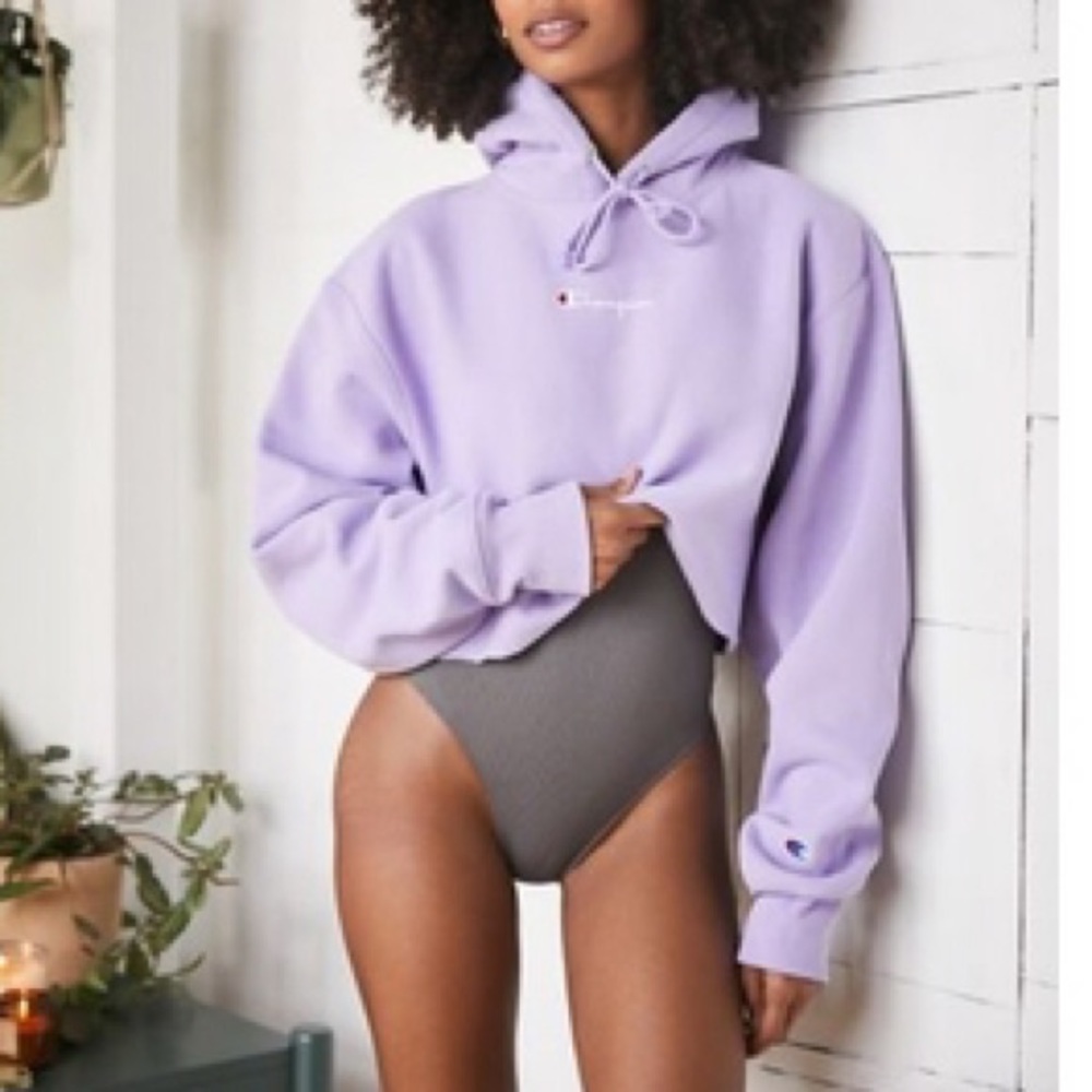 Champion UO Exclusive Purple Crop Hoodie